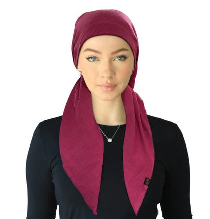 Cherie Accessories Closed Back Adjustable Pre-Tied Headscarves Solid Fringe Design - SPC-309A