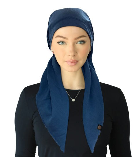Cherie Accessories Closed Back Adjustable Pre-Tied Headscarves Solid Fringe Design - SPC-309A