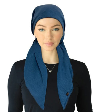 Cherie Accessories Closed Back Adjustable Pre-Tied Headscarves Solid Fringe Design - SPC-309A
