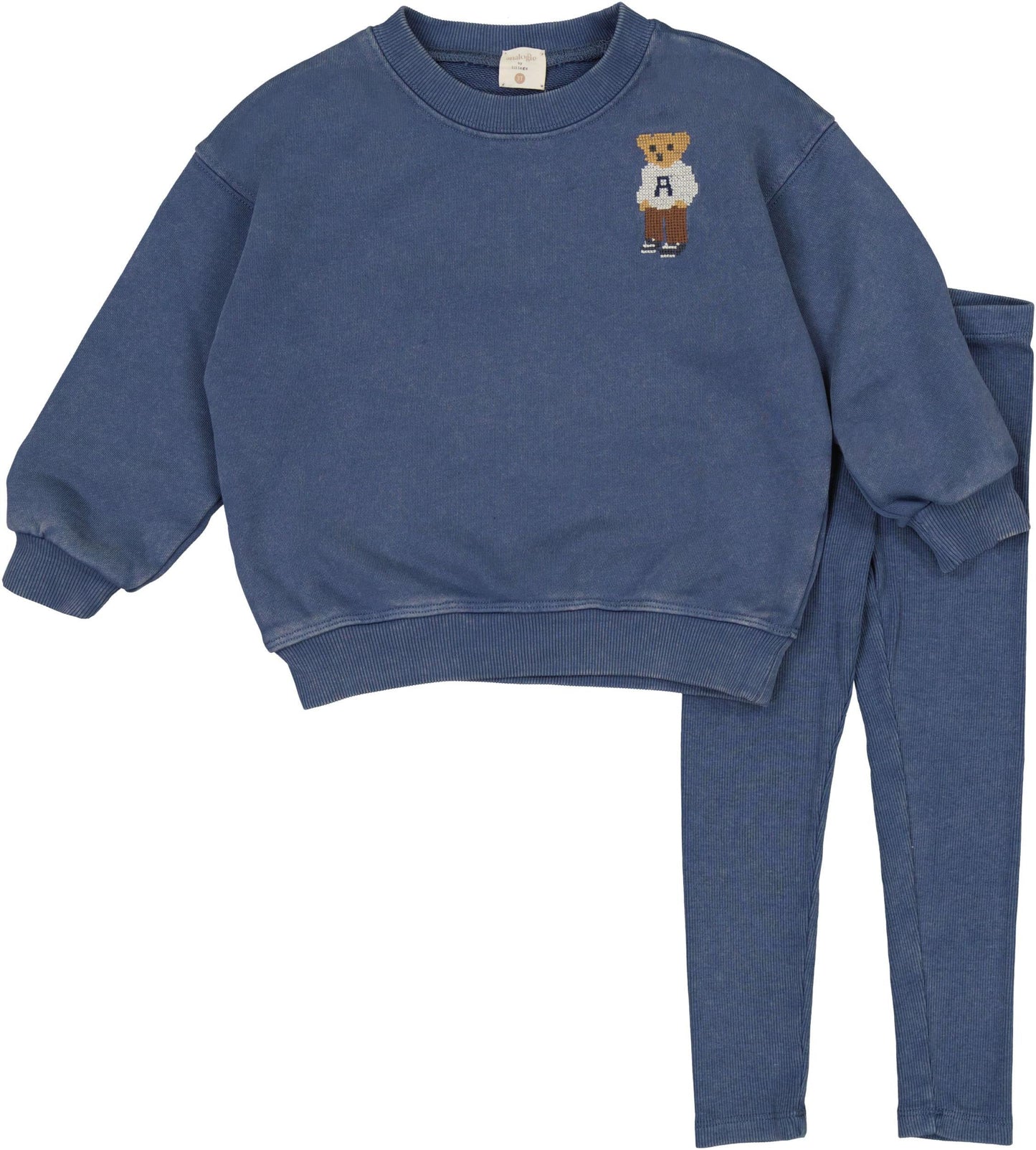 Analogie Embroidered Bear Sweatshirt Set - AF26TS122