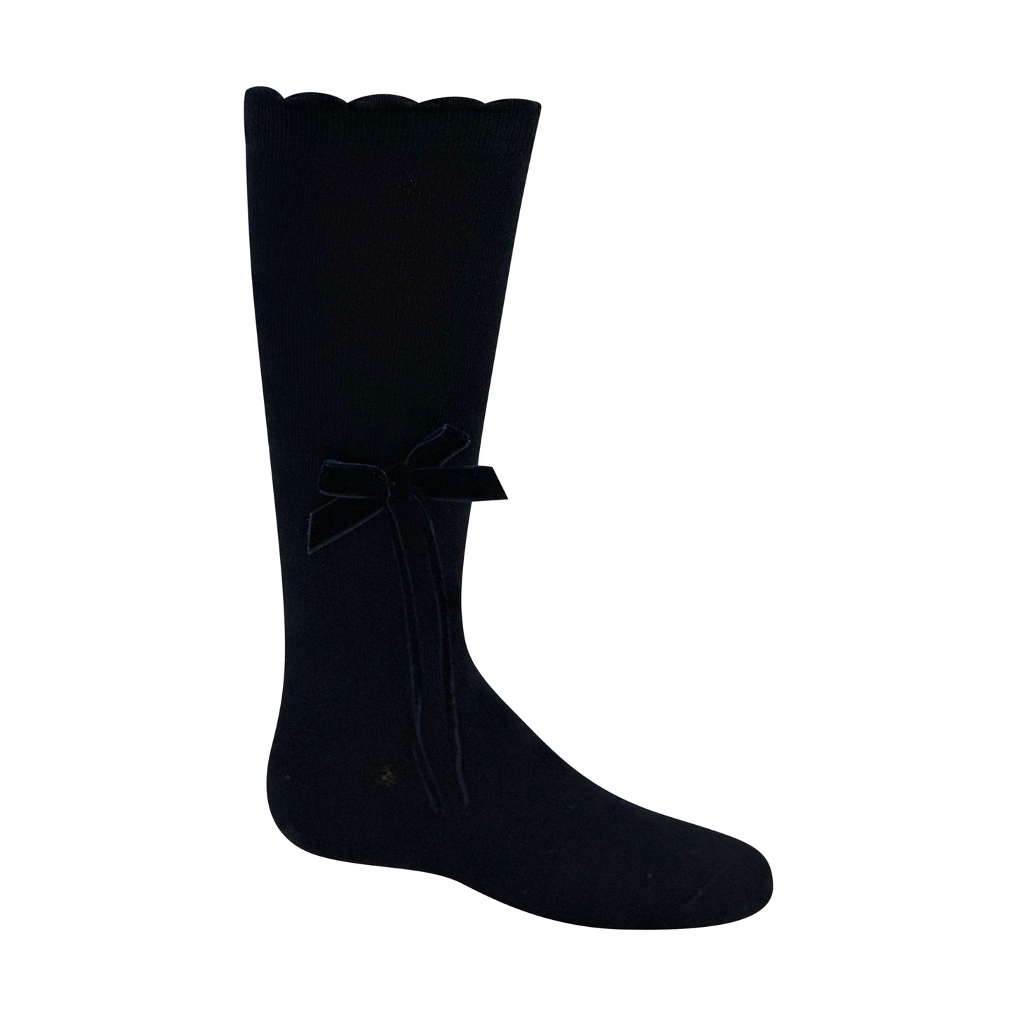 Zubii Thin Velvet Bow Knee - 1302