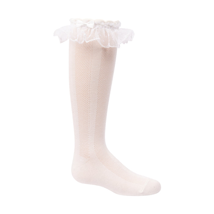 Zubii Pin Dot Ruffle Knee - 1449