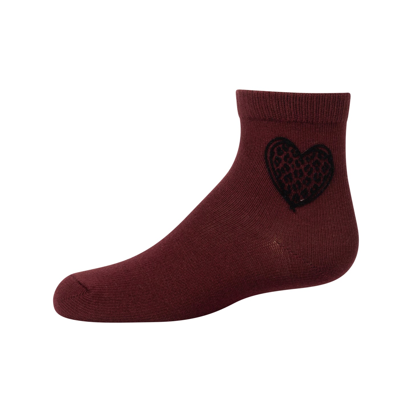 Zubii Velvet Leopard Heart Ankle - 1556