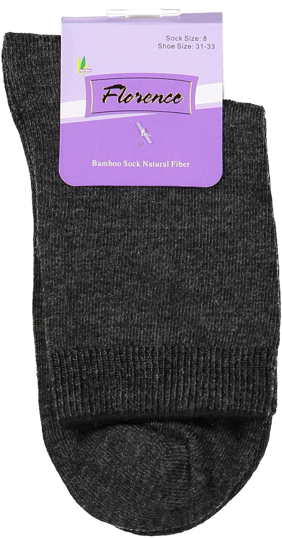 Florence Bamboo Quarter Crew Sock Heather Charcoal - 179