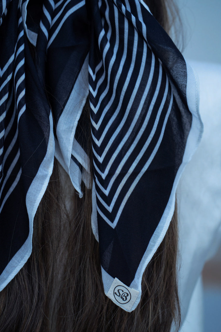The Scarf Bar Stripped Square Headscarf - SB-TSB