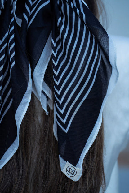 The Scarf Bar Stripped Square Headscarf - SB-TSB