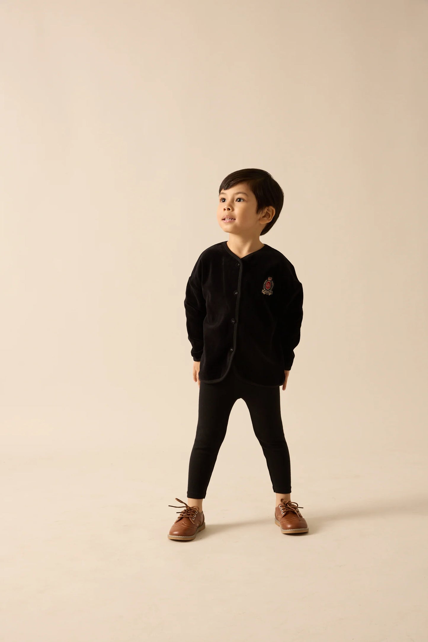 Lil Legs Velour Crest Lounge Set - LLF26TP401