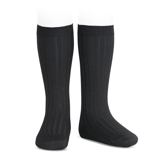Condor Ribbed Cotton Knee Sock 900 Black - 2016/2