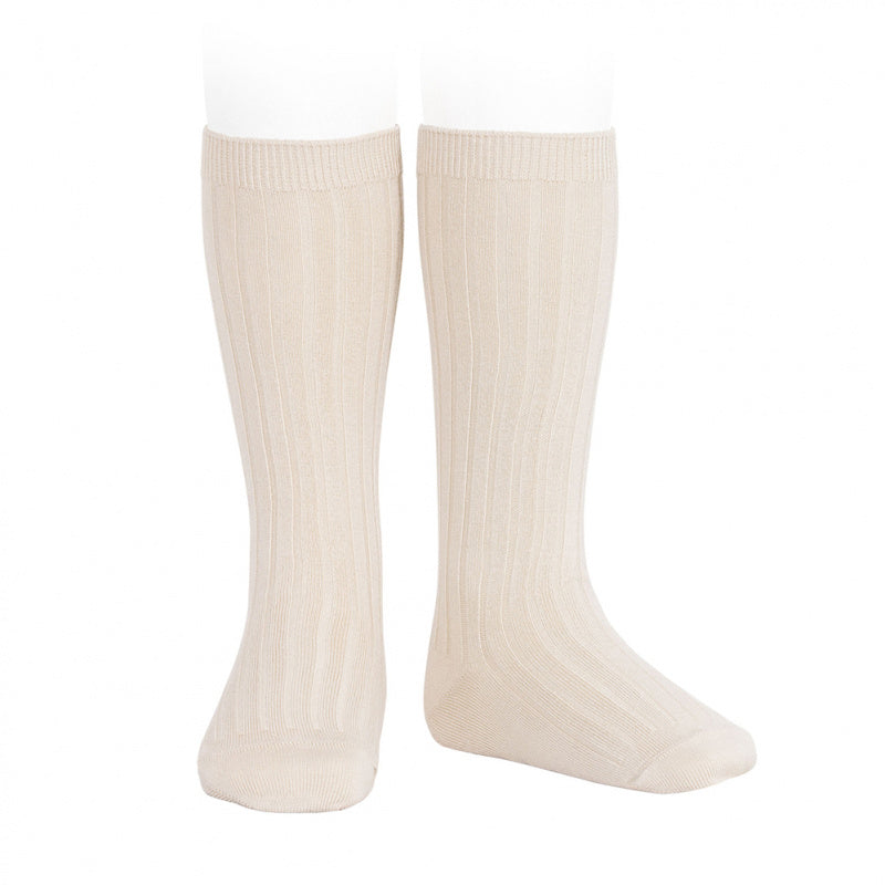 Condor Ribbed Cotton Knee Sock 304 Linen - 2016/2