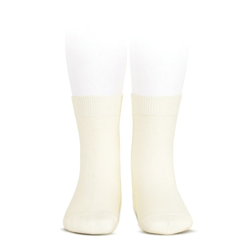 Condor Flat Cotton Crew Socks 303 Cream