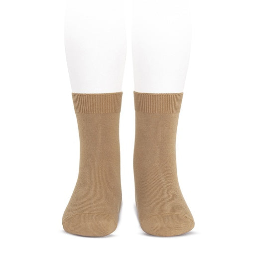 Condor Flat Cotton Crew Socks 326 Camel