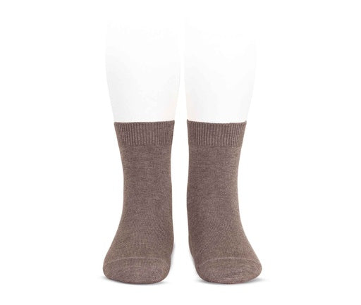 Condor Flat Cotton Crew Socks 356 Brown Heather