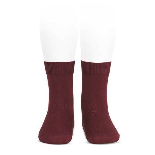 Condor Flat Cotton Crew Socks 575 Burgundy