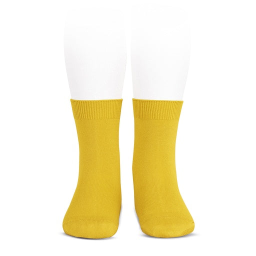 Condor Flat Cotton Crew Socks 630 Yellow