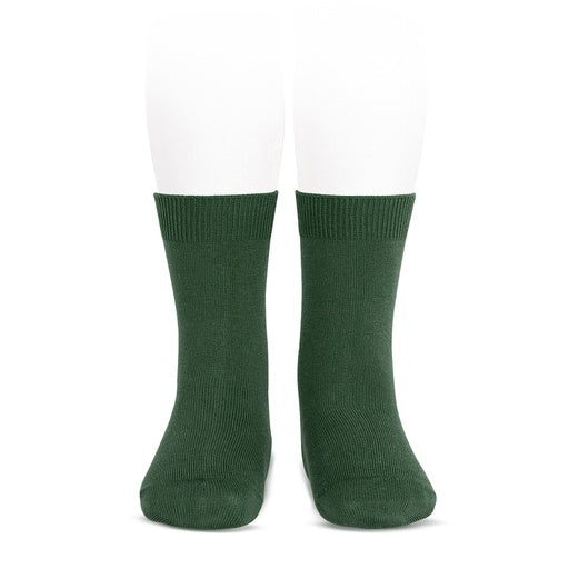 Condor Flat Cotton Crew Socks 780 Bottle Green - 2019/4
