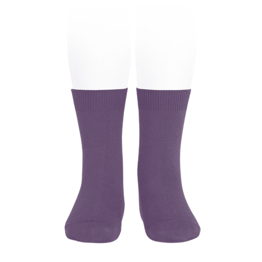 Condor Flat Cotton Crew Socks 180 Plum