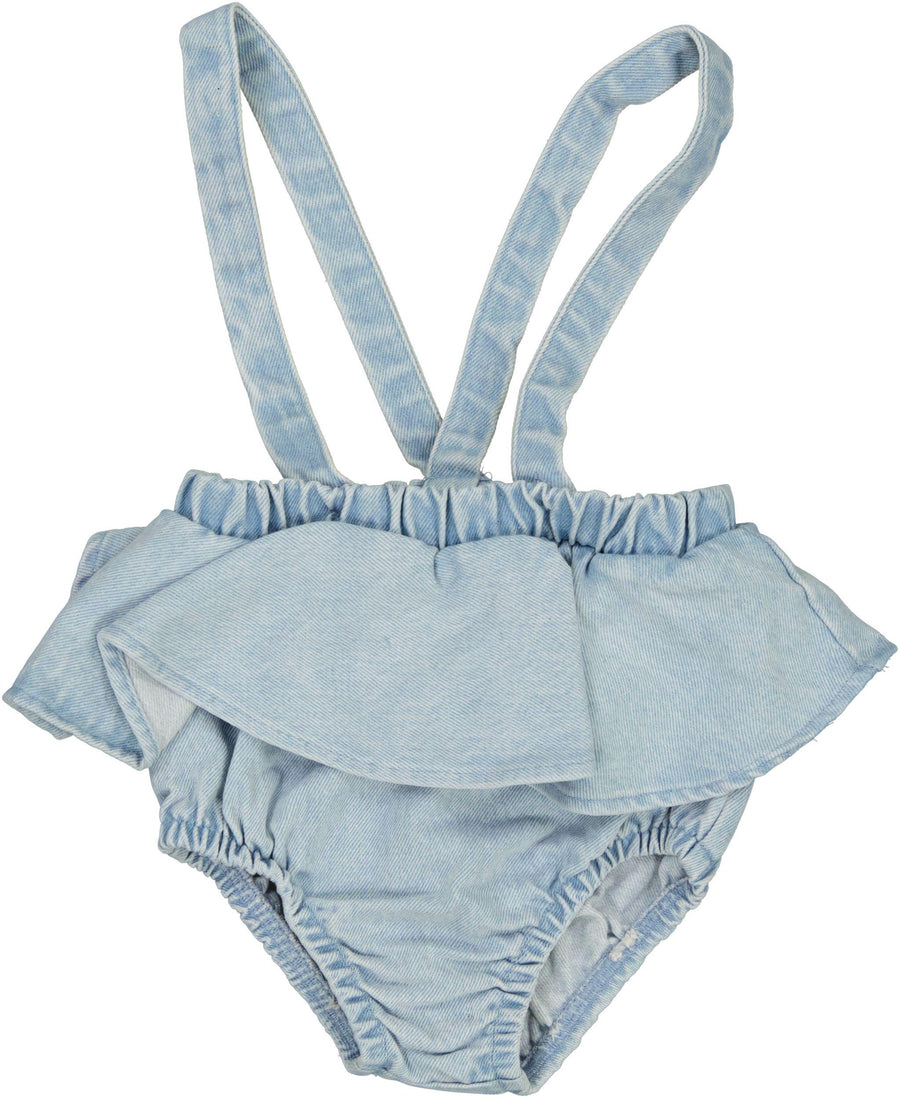 Lil Legs Denim Flutter Suspender Bloomer - DFSB