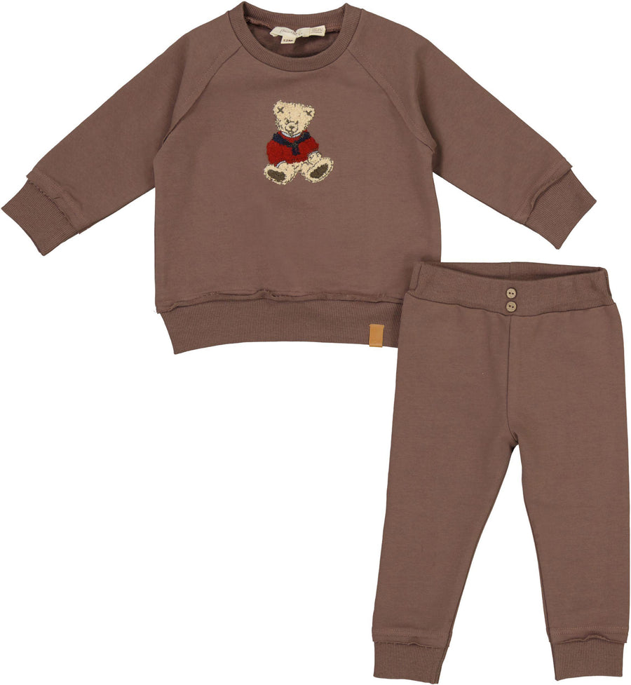 J`taime +1 Boys Sweatshirt Set With Bear - WB6CP7462E