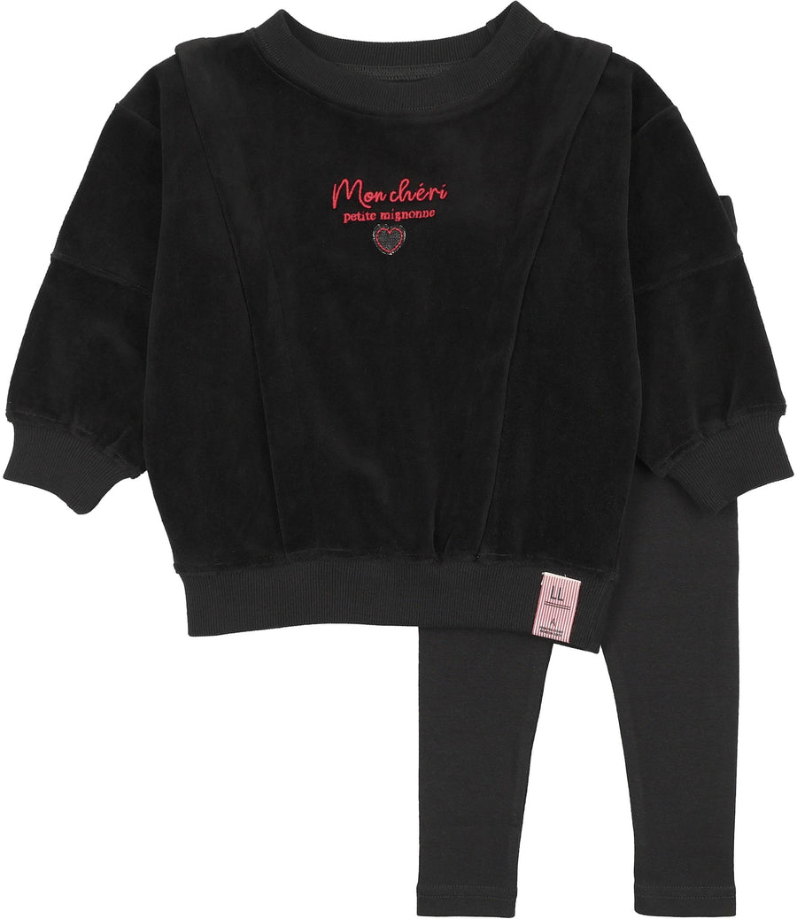 Analogie Velour Girls Sweatshirt Set - AF26TS106