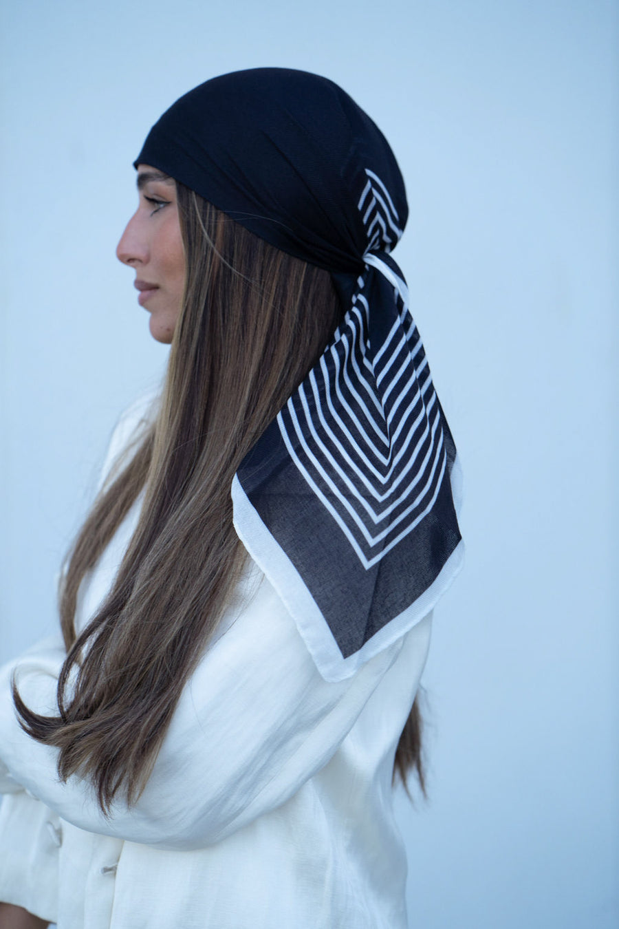 The Scarf Bar Stripped Square Headscarf - SB-TSB