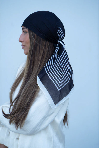 The Scarf Bar Stripped Square Headscarf - SB-TSB