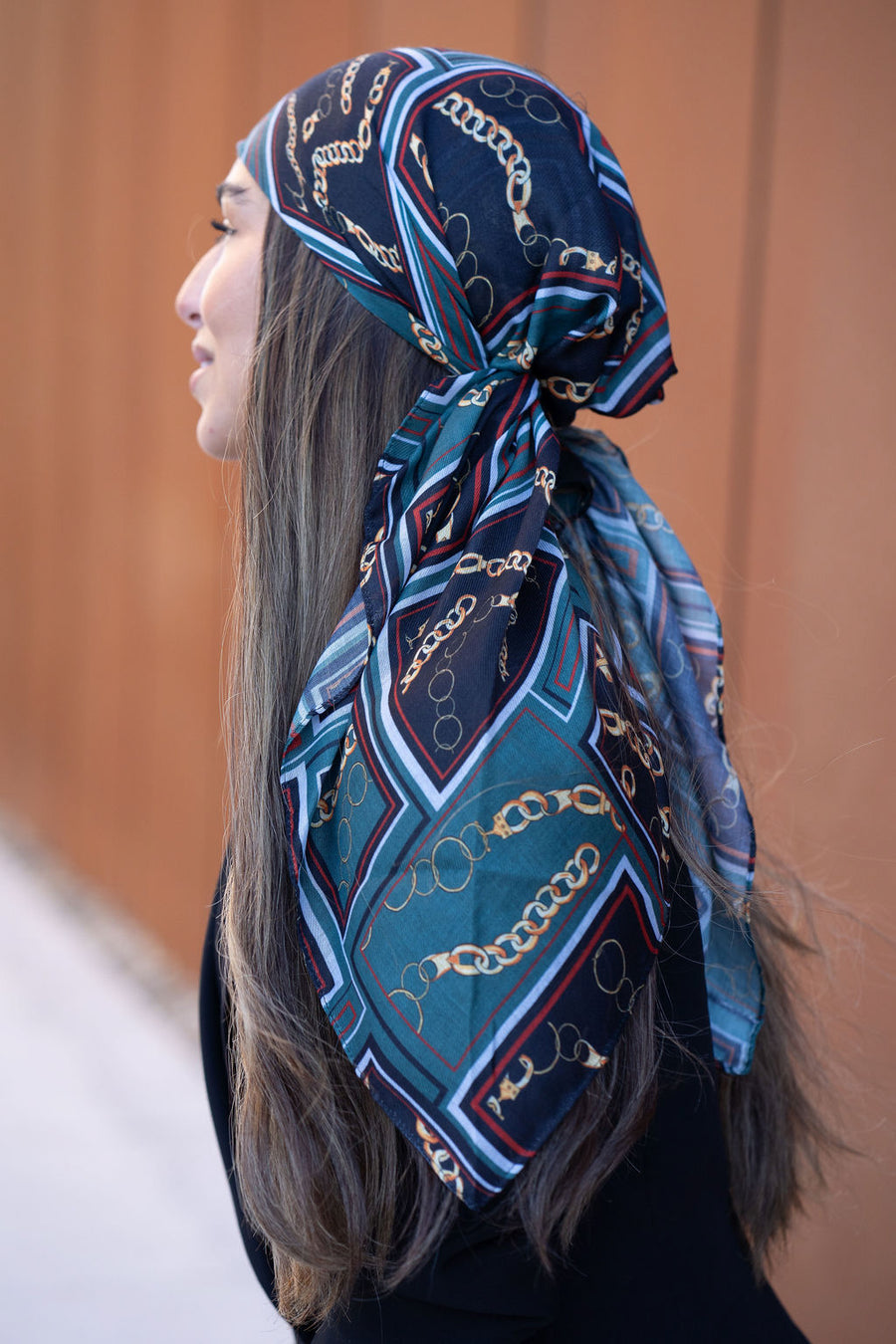The Scarf Bar Chain Square Headscarf - EC-TSB