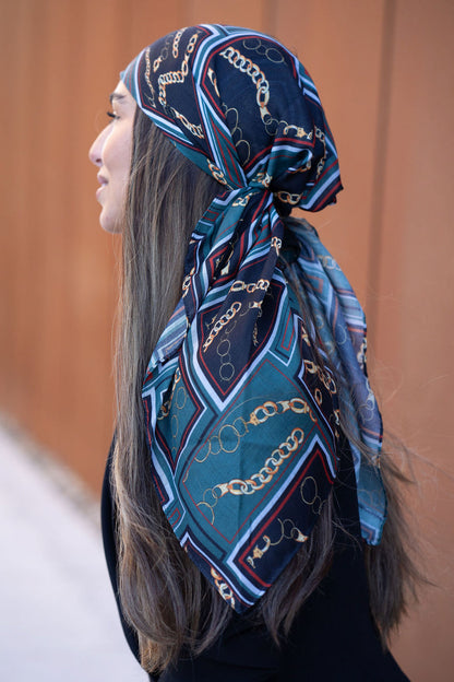 The Scarf Bar Chain Square Headscarf - EC-TSB