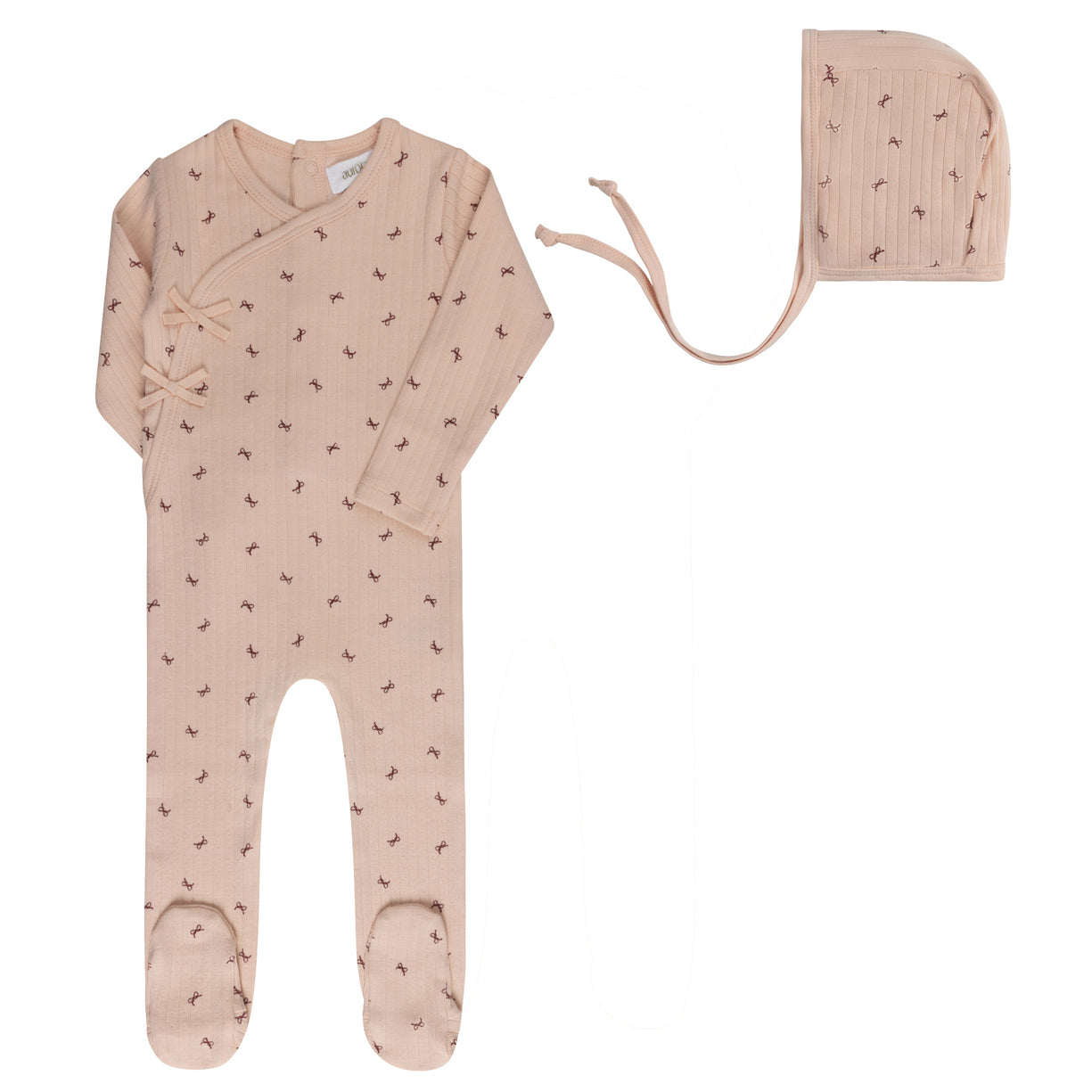 Aurora Bow Pattern Collection Footie + Bonnet - ASS26-0069-FB