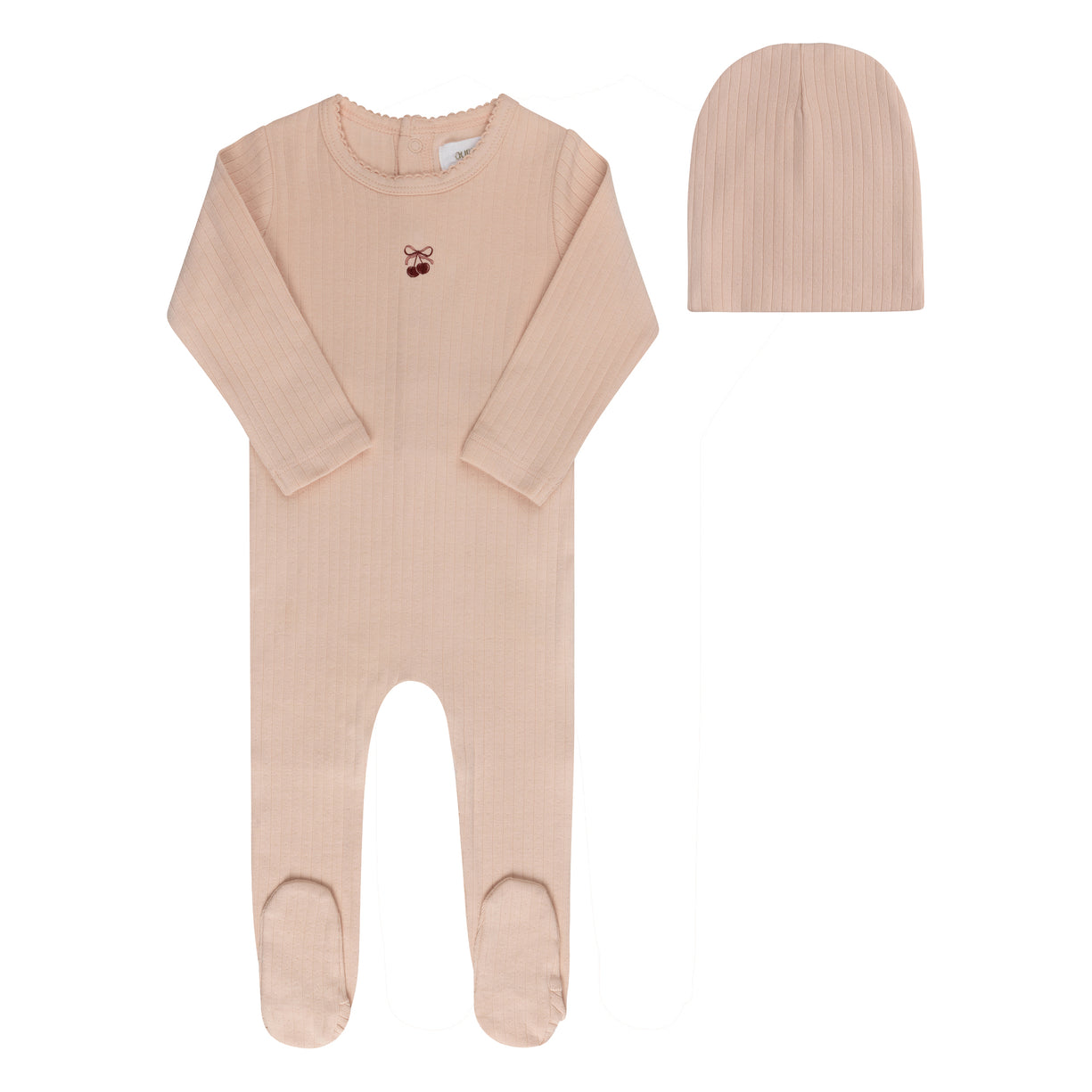Aurora Pointelle Bow Print Collection Footie + Beanie - ASS26-0072-FB