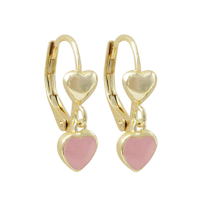 Delino Gold Plated Surgical Steel - Enamel Heart - 3EW15625-SU-GD