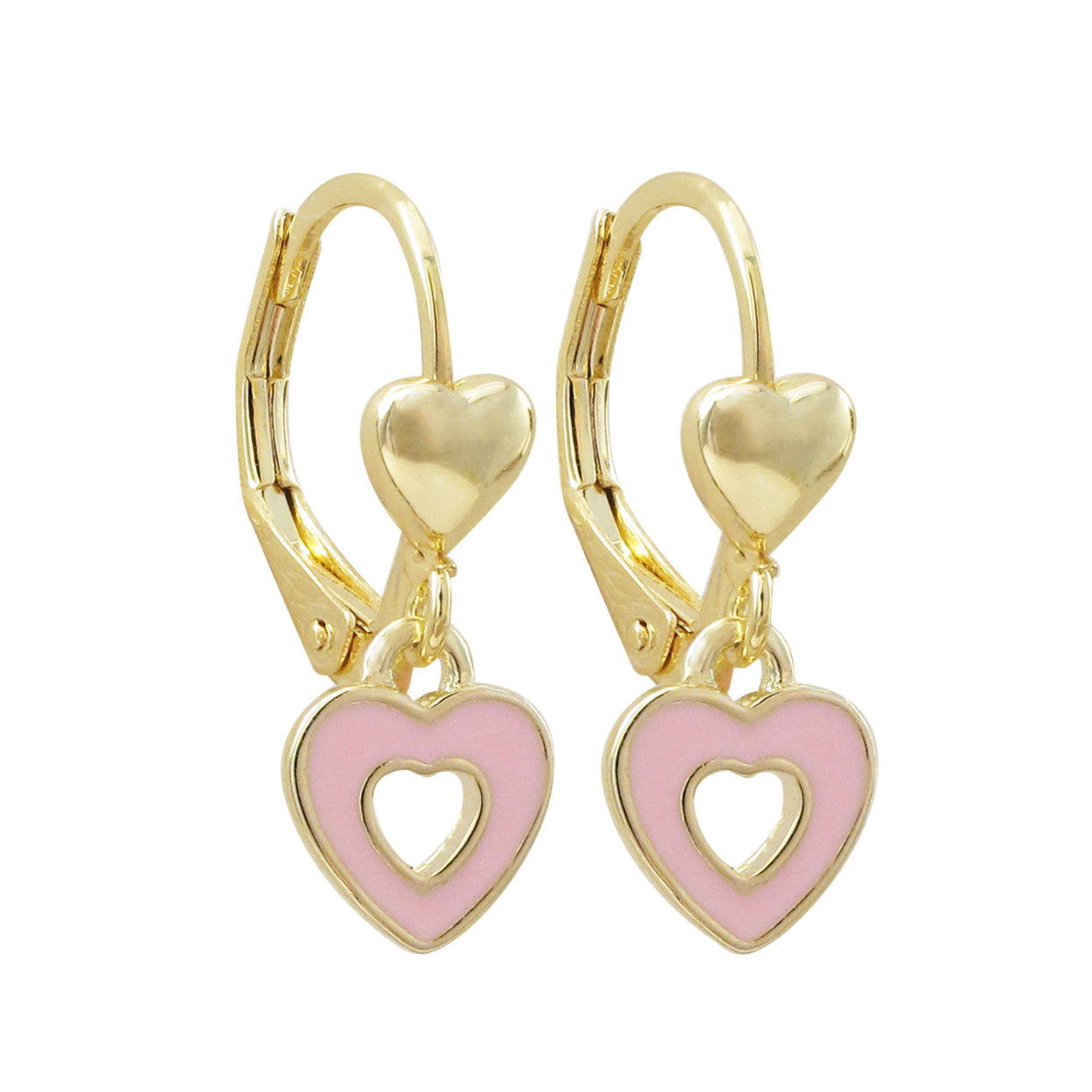Delino Gold Plated Surgical Steel - Enamel Heart - 3EW15627-SU-GD