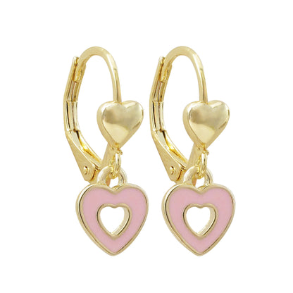 Delino Gold Plated Surgical Steel - Enamel Heart - 3EW15627-SU-GD