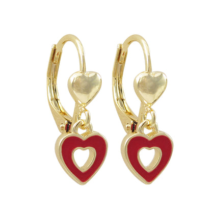 Delino Gold Plated Surgical Steel - Enamel Heart - 3EW15627-SU-GD
