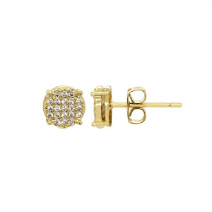 Delino Gold Filled 6mm Round Pave Stud - 3EP1-GF