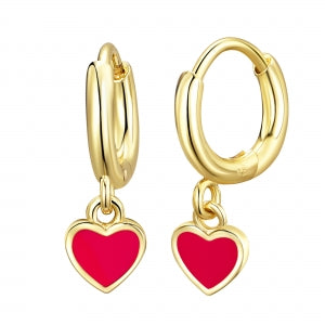 Delino Gold Plated Surgical Steel - Enamel Heart - 3EP15986-SU-GD