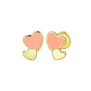 Delino Gold Plated Surgical Steel - Gold Double Heart - 3EPS4497-SU-GD