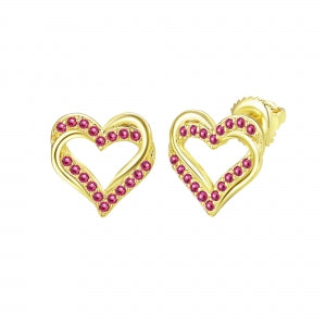 Delino Gold Plated Surgical Steel - Open Hearts - 3eps4852-SU-GD