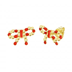 Delino Gold Plated On Surgical Steel Twisted Bow Screw-back Post Earrings - 3EPS4853-SU-GD