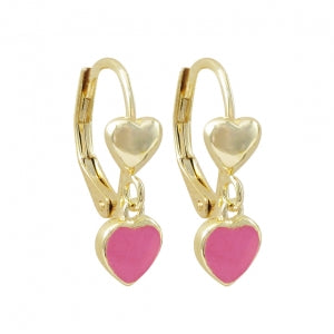 Delino Gold Plated Surgical Steel - Enamel Heart - 3EW15625-SU-GD