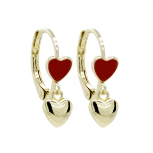 Delino Gold Plated Surgical Steel Hearts Lever Back Earrings - 3EW15927-SU-GD