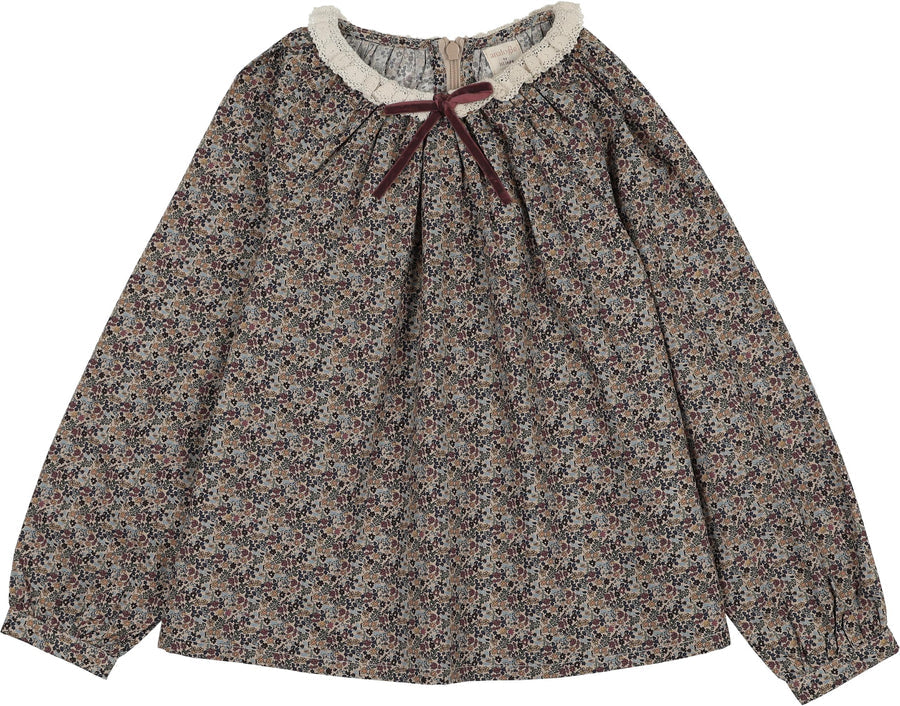 Analogie Home Garden Lace Trim Collared Blouse - AF26T726-Set