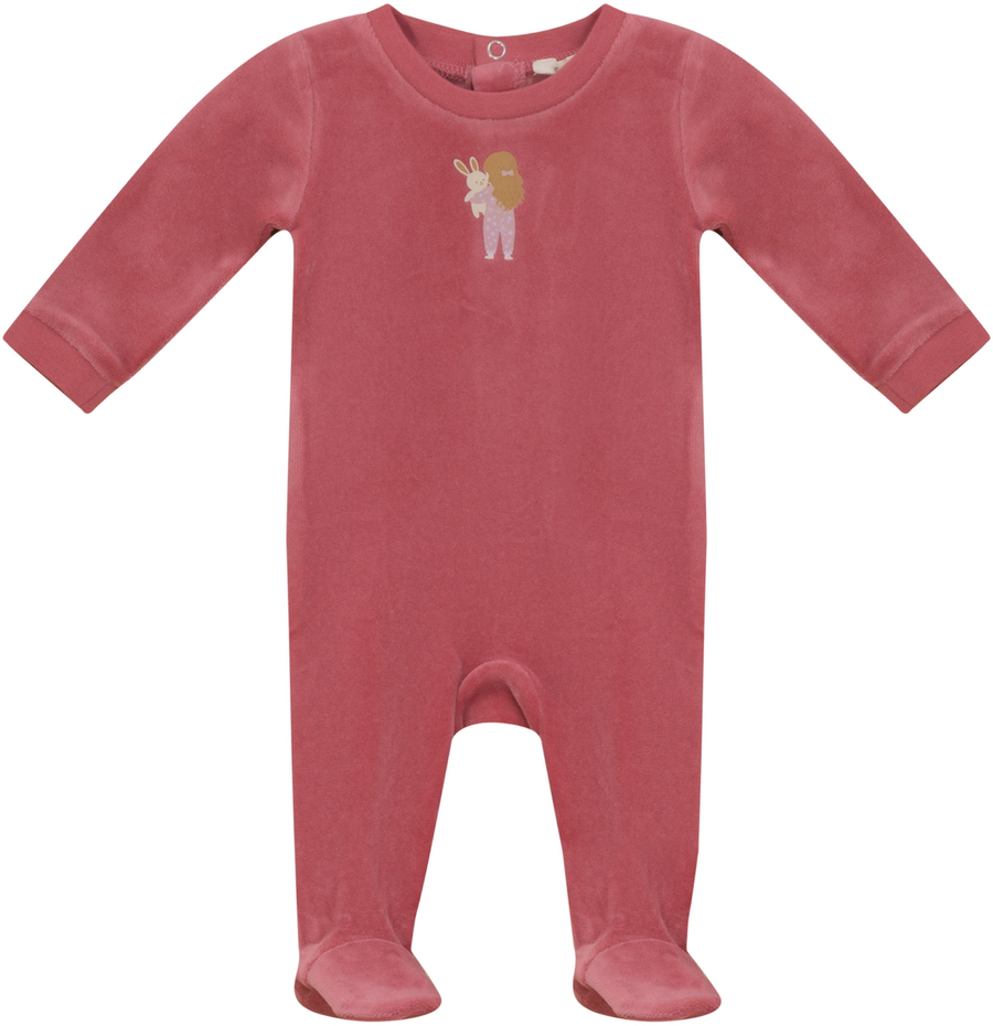 Fragile Baby Romper In Velour Fabric - WB6CP7473