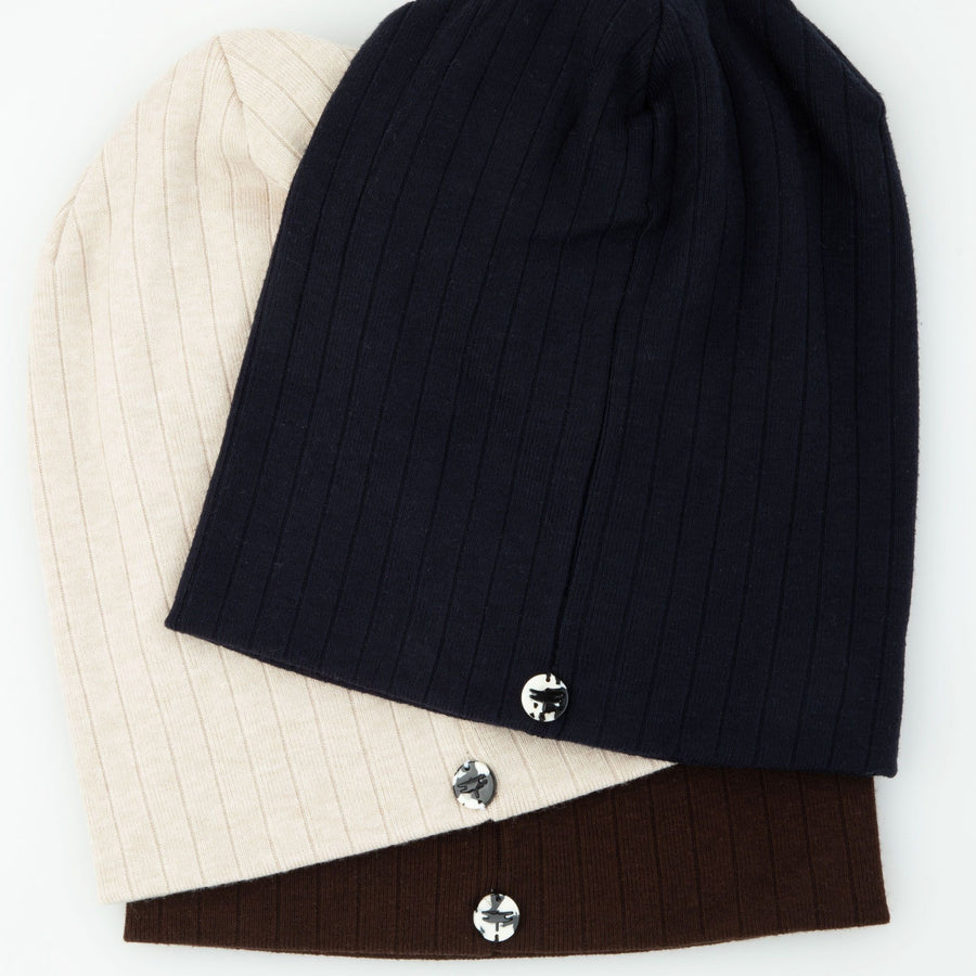 Tal Cashmere Wide Ribbed Beanie - Tal-100-AYR