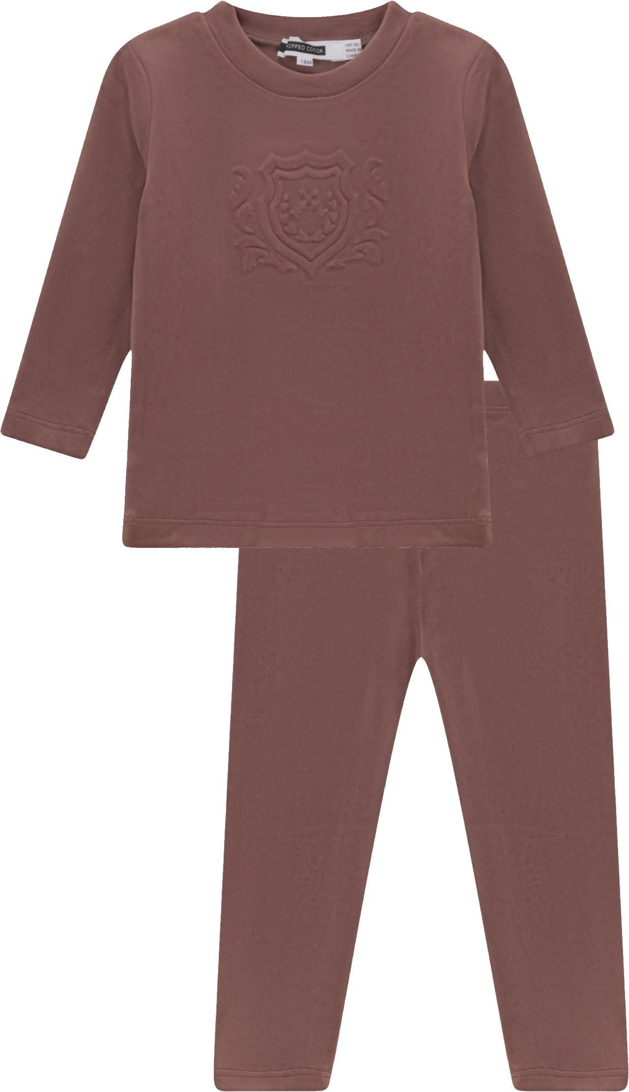 Whipped Cocoa Girls Velour Embroidey 2 Pc - WB6CY3049EG