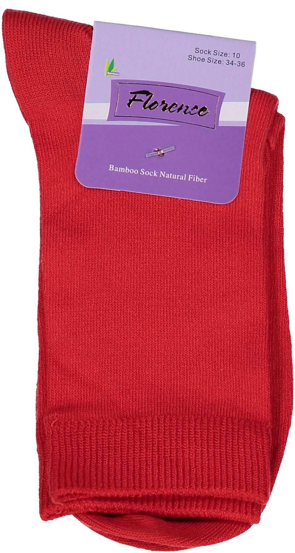 Florence Bamboo Quarter Crew Sock Aurora Red - 179