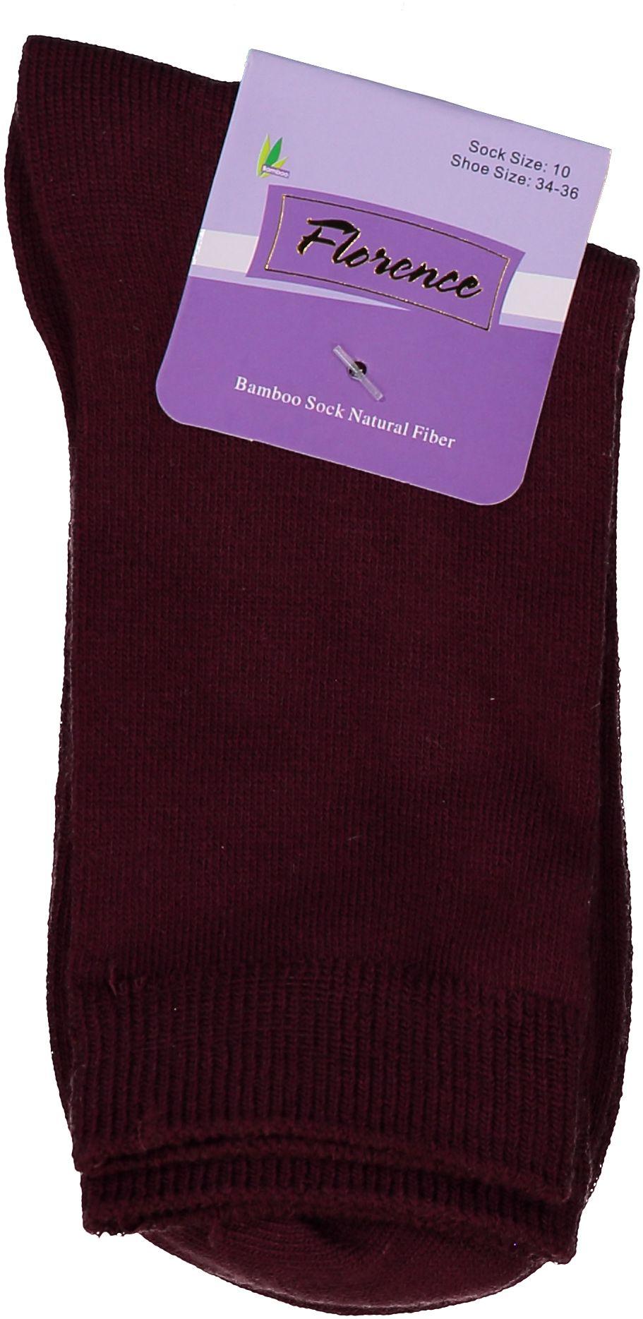 Florence Bamboo Quarter Crew Sock Burgundy - 179