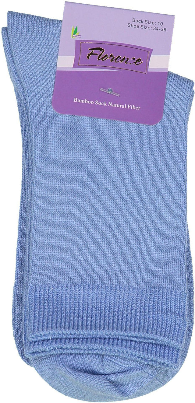 Florence Bamboo Quarter Crew Sock Airy Blue - 179