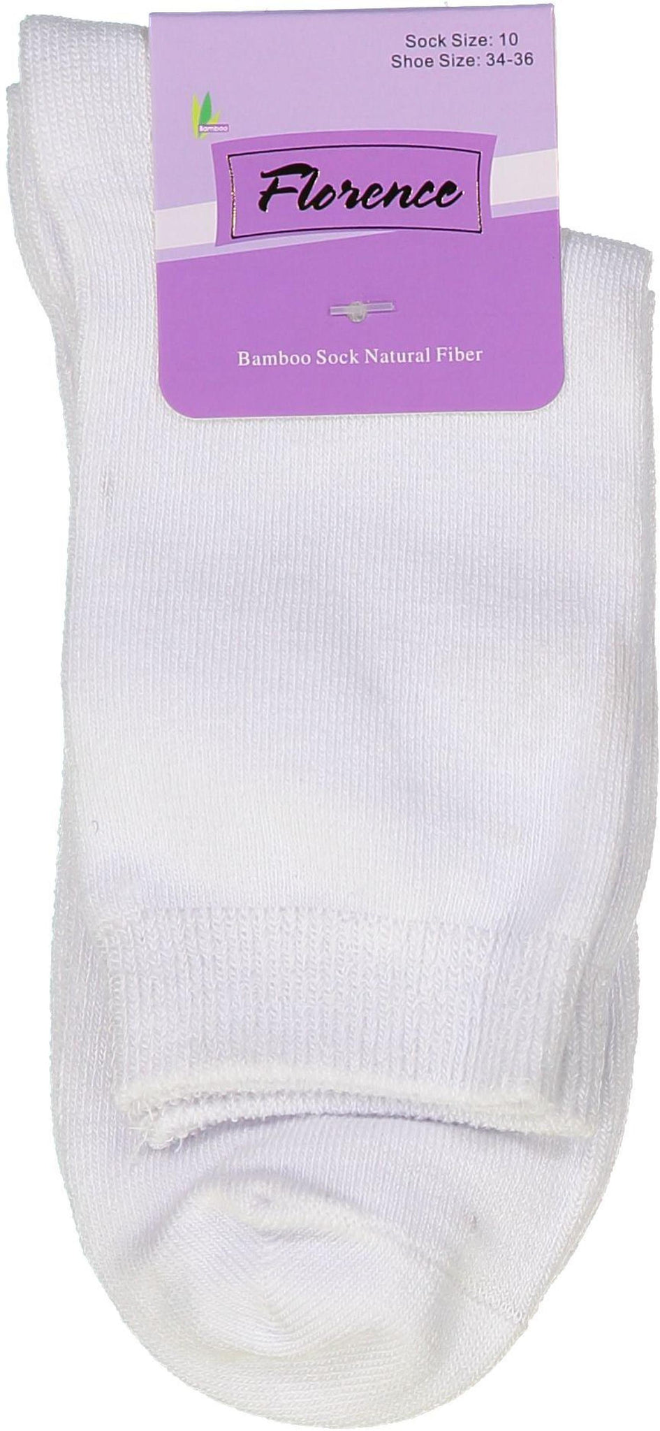 Florence Bamboo Quarter Crew Sock White - 179