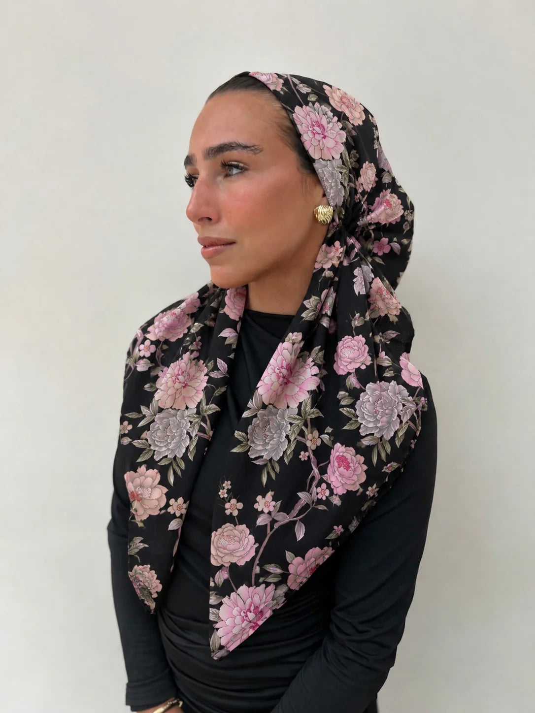 The Scarf Bar Pink Dahlia Headscarf - TSB-12-AW26