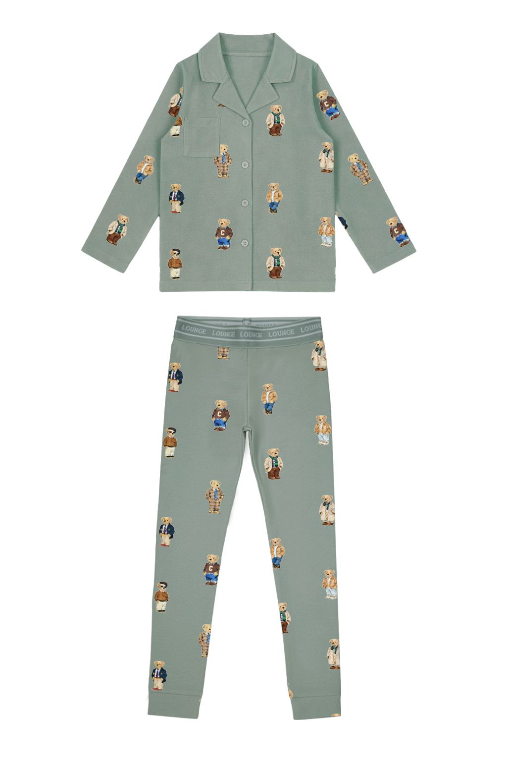 Crew Lounge Teddy Pattern Lounge Grandpa Set - SG3221